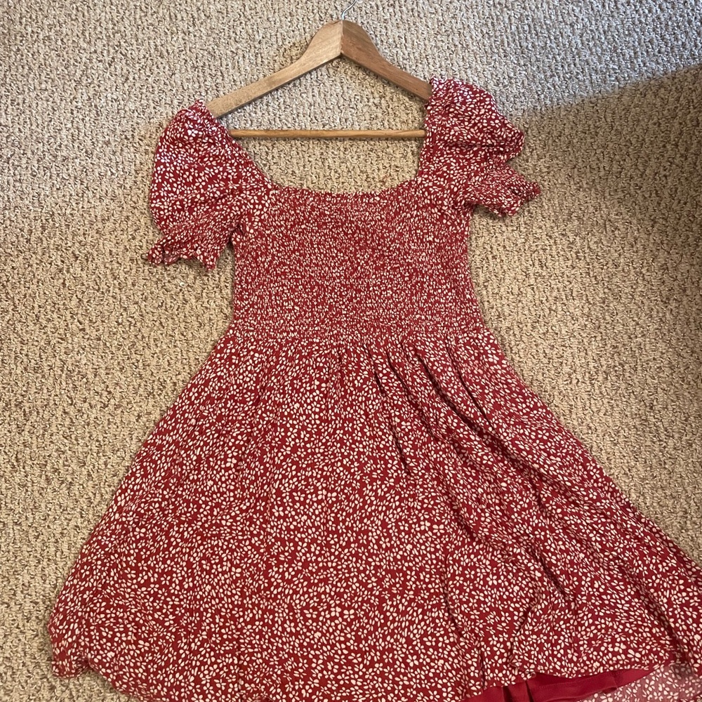 THML Red and White Floral Midi Dress